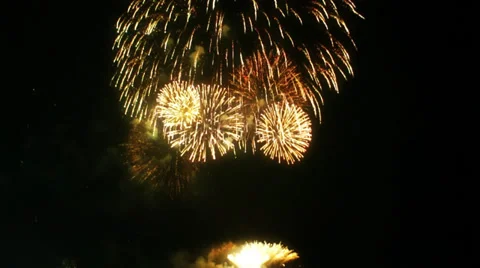 Multiple fireworks explosion FullHD Stock Footage 31602964