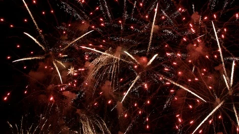 Multiple fireworks Stock Footage 87454284