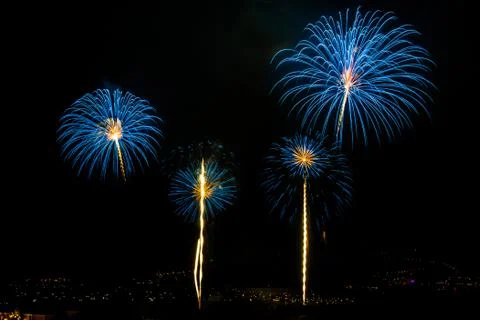 Multiple fireworks Stock Photos