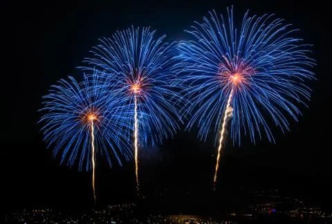 Multiple fireworks Stock Photos