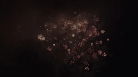 Multiple fireworks rockets exploding Stock Footage 125134639
