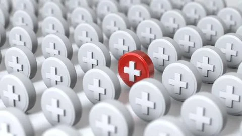 Multiple First Aid Medical Sign Icon 3D Rendering Stock Illustration