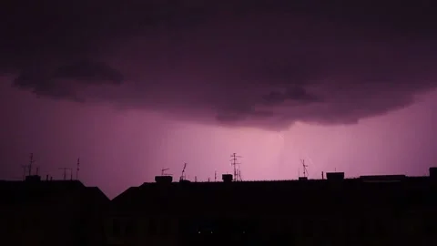 Multiple flashes of light and lightning. Lightning, electrical spark discharge Stock Footage 295080947