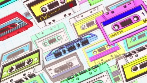 Multiple Flipping Cassettes Stock Footage 264773255