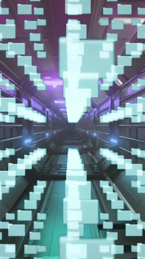 Multiple folder icons moving against glowing tunnels Stock Footage 323783263