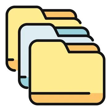 Multiple folders icon organizing digital and physical files Stock Illustration