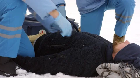 Multiple Footages of Paramedics Working at Scene of Accident Stock Footage 123690880
