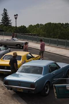 Multiple Ford Mustangs Parked Stock Photos