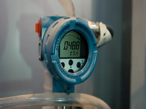 Multiple Gauges Reading Pressure on Equipment Stock Footage 76329046