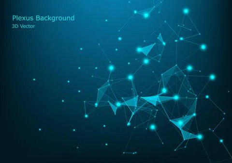 Multiple glowing connections in space, computer generated abstract background Stock Illustration