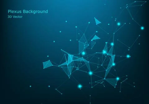 Multiple glowing connections in space, computer generated abstract background Stock Illustration