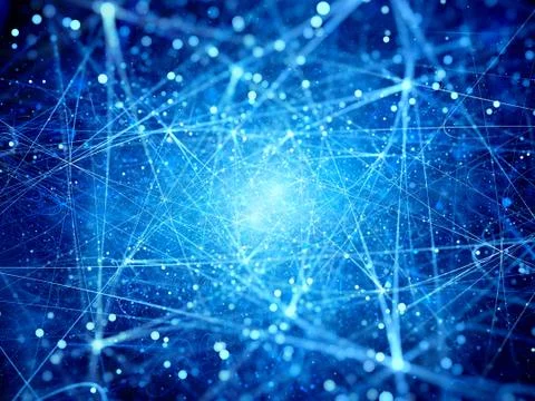 Multiple glowing connections in space Illustrazione stock