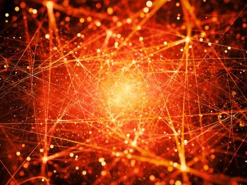 Multiple glowing connections in space Stock Illustration