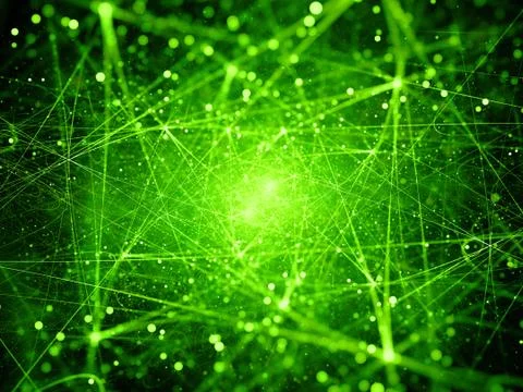 Multiple glowing connections in space Stock Illustration