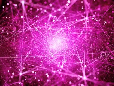 Multiple glowing connections in space Stock Illustration