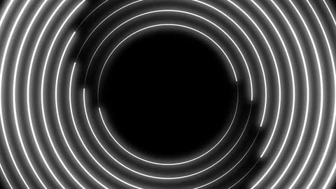 Multiple glowing white circular outline frames on black Stock Footage 314799791