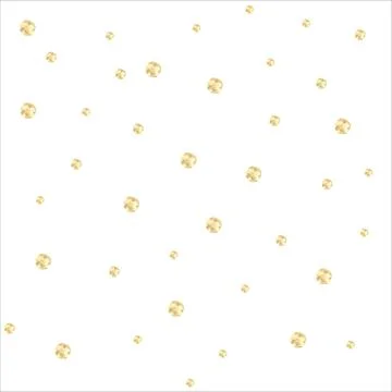 Multiple gold shiny metallic spots on white background Illustrazione stock
