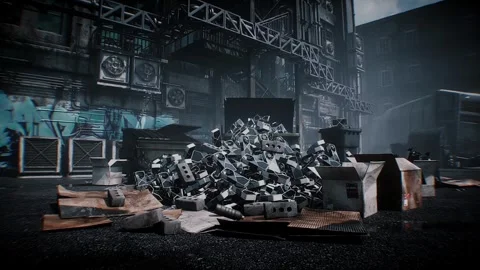 Multiple GPU graphics cards discarded in a garbage bin, symbolizing wasted money Stock Footage 347319253
