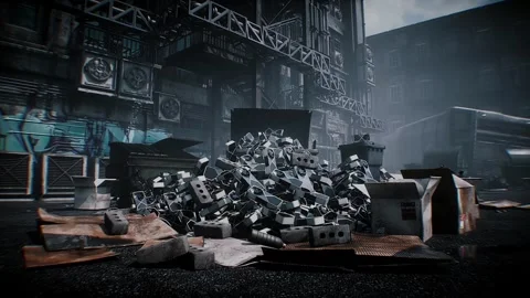 Multiple GPU graphics cards discarded in a garbage bin, symbolizing wasted money Stock Footage 347319260