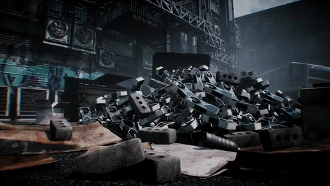 Multiple GPU graphics cards discarded in a garbage bin, symbolizing wasted money Stock Footage 347319280