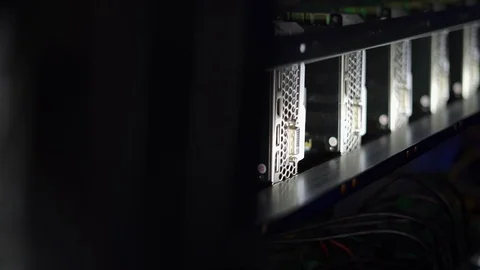 Multiple graphic processing units working in a mining rig Stock Footage 94762320