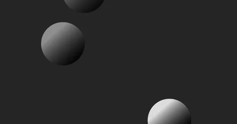 Multiple gray spheres bouncing on solid dark gray background. gray volumetric Stock Footage 307542960