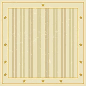 Multiple green and brown stripes with stars and yellow background Illustrazione stock