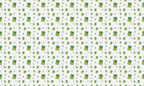 Multiple green and gray electronic chips scattered on surface Stock Illustration