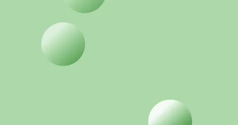 Multiple green spheres bouncing. green volumetric balls on a turquoise Stock Footage 307434155