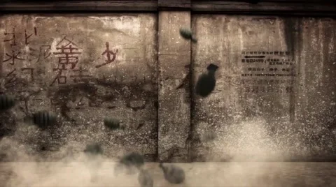 Multiple Grenades Wall Explode 스톡 After Effects