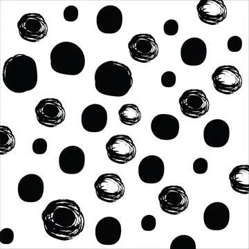 Multiple hand drawn black spots on white background 스톡 일러스트