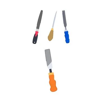 Multiple hand shaping tools for craftsmanship projects Illustrazione stock