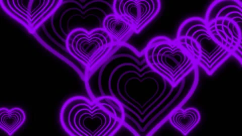 Multiple heart shapes lines in changing color phase Stock Footage 148153495
