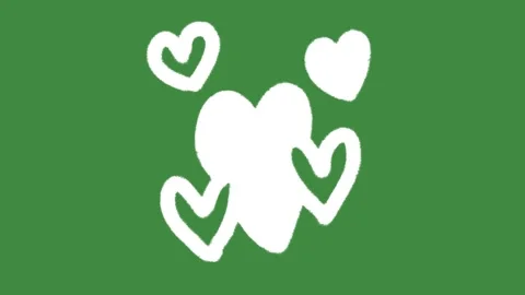 Multiple hearts cluster love care hand-drawn cartoon graphic with chalk outline Stock Footage 337785605