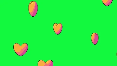Multiple hearts with a gradient effect floating on green screen.  Stock-Footage 280641704