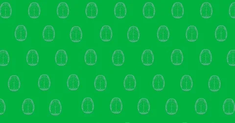 Multiple human brain icons in seamless pattern against copy space on transparent Stock Footage 318338649