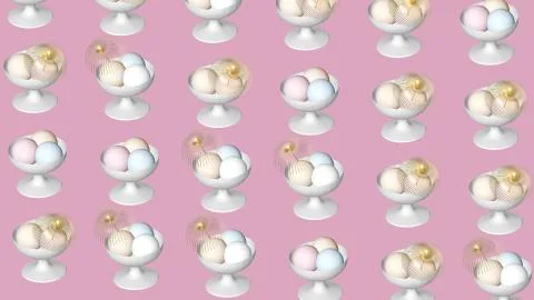 Multiple ice cream on pink background Ilustração Stock