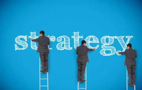 Multiple image of businessman writing strategy Stock Photos