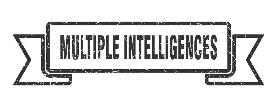 Multiple intelligences ribbon. multiple intelligences grunge band sign. multi Stock Illustration