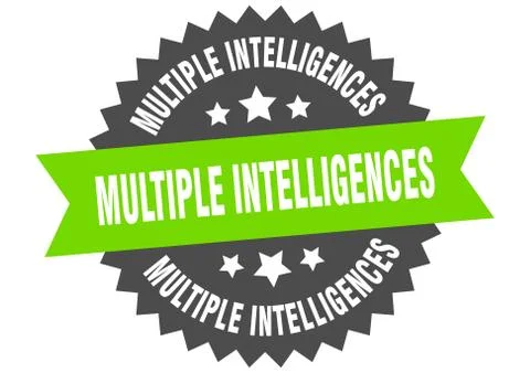 Multiple intelligences sign. multiple intelligences circular band label. roun Stock Illustration