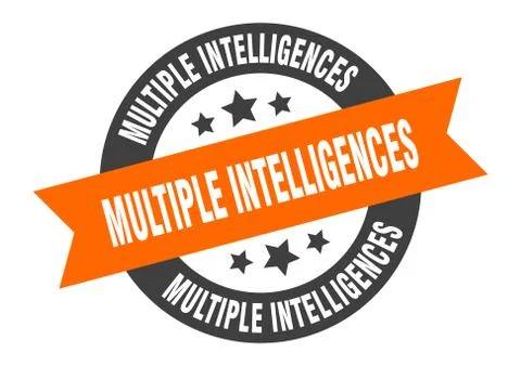 Multiple intelligences sign. multiple intelligences round ribbon sticker. mul Stock Illustration