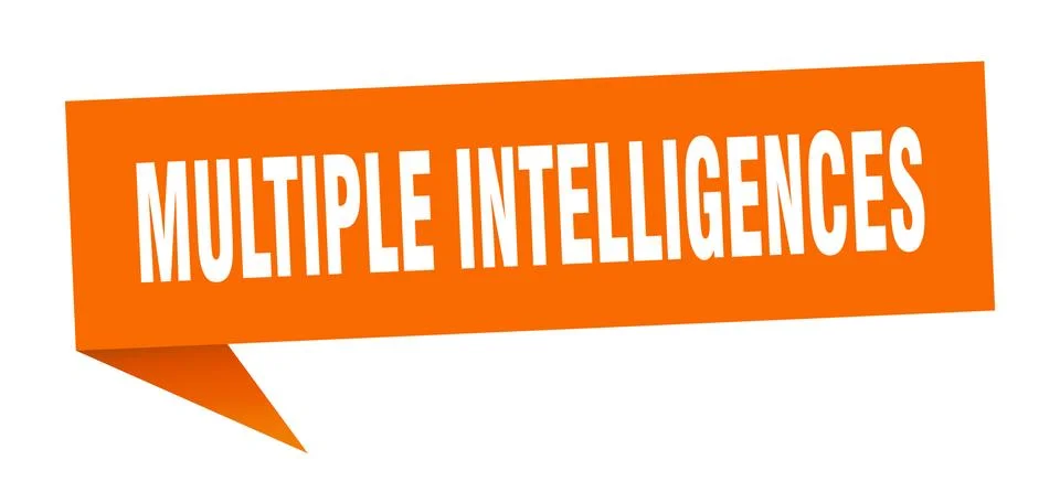 Multiple intelligences speech bubble. multiple intelligences ribbon sign. mul Stock Illustration