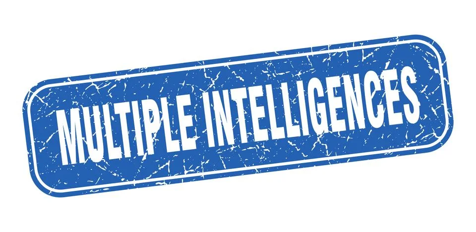 Multiple intelligences stamp. multiple intelligences square grungy blue sign Stock Illustration