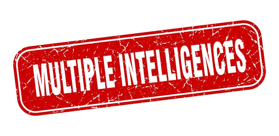 Multiple intelligences stamp. multiple intelligences square grungy red sign Stock Illustration