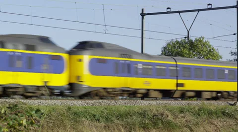 Multiple Intercity units from Dutch Railways Stock Footage 32281235