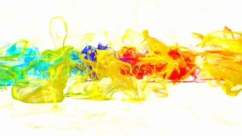 Multiple iridescent multicolored particle pulsating shockwave explosions alpha Stock Footage 115532581