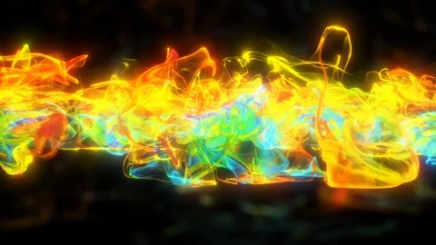 Multiple iridescent multicolored pulsating shockwave particle explosions alpha Stock Footage 126065895