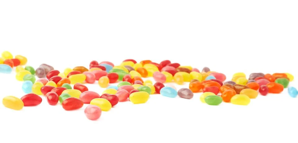Multiple jelly bean candy sweets composition Stock Photos