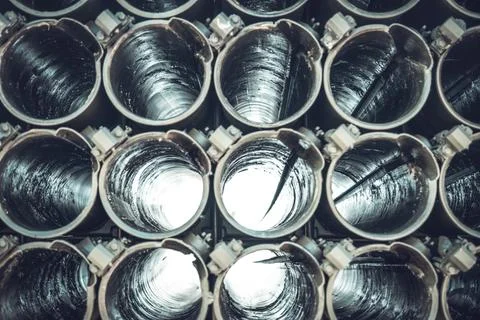 Multiple launch rocket system close-up Stock Photos