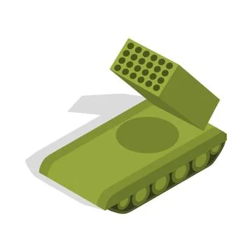 Multiple launch rocket system icon Stock Illustration